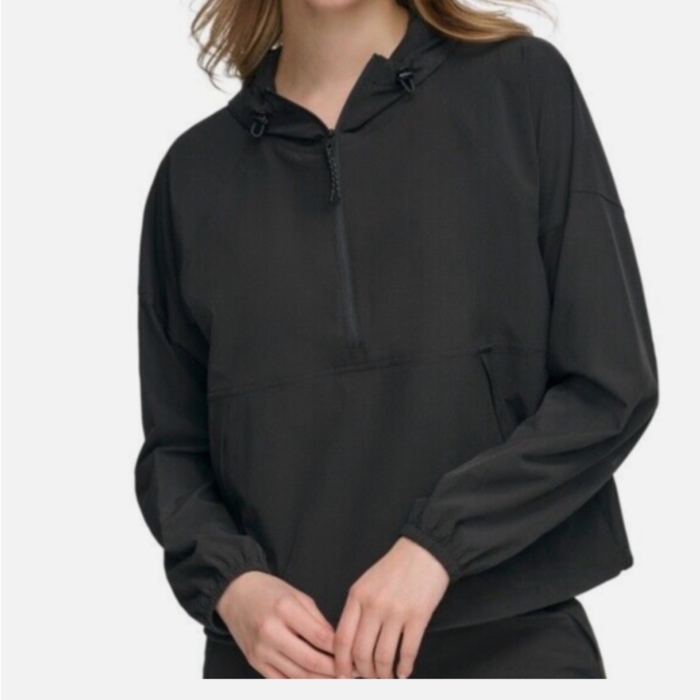 Calvin Klein Performance Half Zip Black Pullover Hooded Jacket NWT Womens sz XL